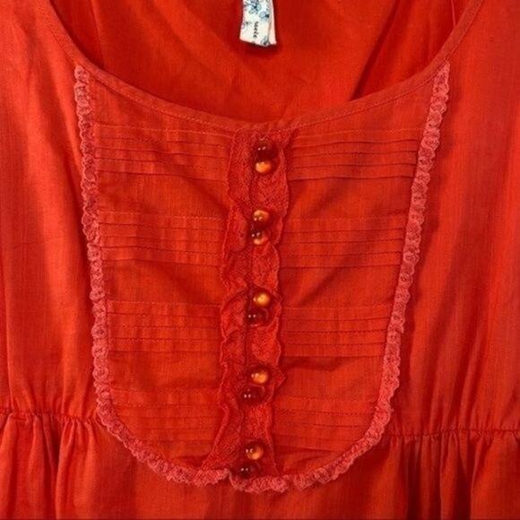 Maeve Anthropologie Oratory Lace Trim Bib Dress Medium - Picture 3 of 9